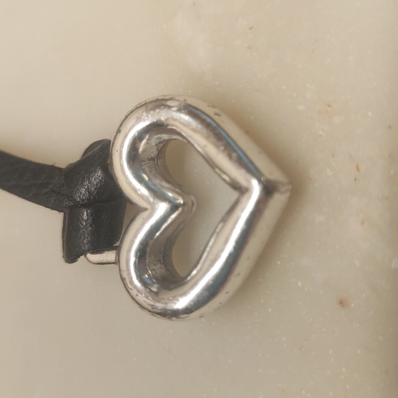 Brighton 3D Silver Heart Signature Purse Charm On Black Leather Strap, EUC! - Picture 6 of 12